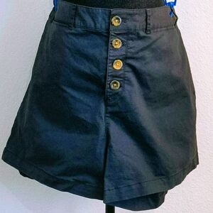 Old Navy High-Waist Black Button-Front Women’s Shorts with Gold Buttons